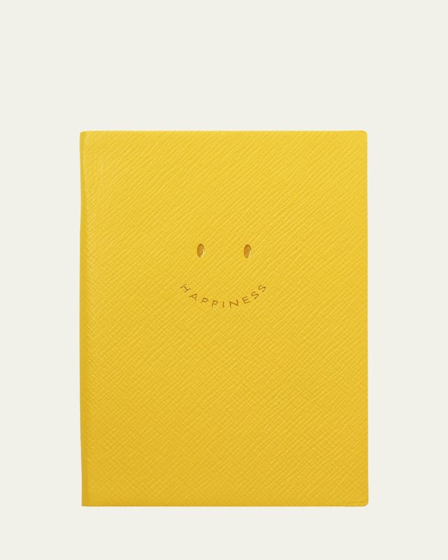 "Happiness" Chelsea Notebook in Panama Leather, Lemon